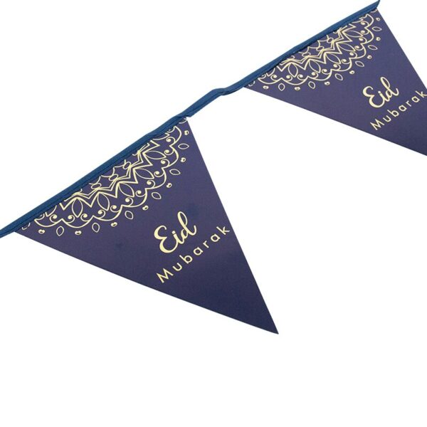 Blue and Gold Eid Mubarak Bunting - 3M - Image 2