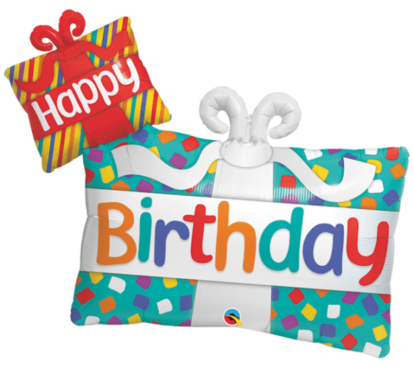 Happy Birthday Tilted Presents Foil Balloon