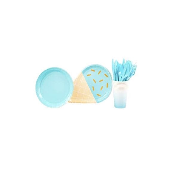 Ice Cream Party Tableware Set Blue - Image 2