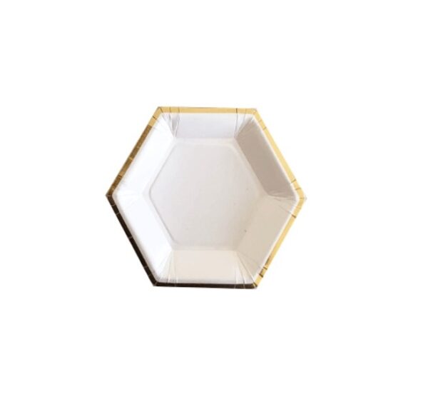 4 Inches Hexagon Canape Plates