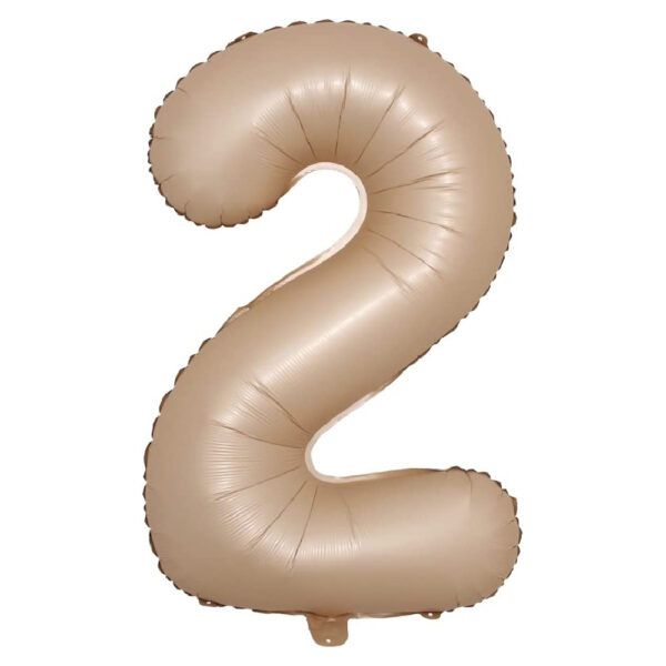 40inch Cream & Caramel Numeric Balloons - Image 3