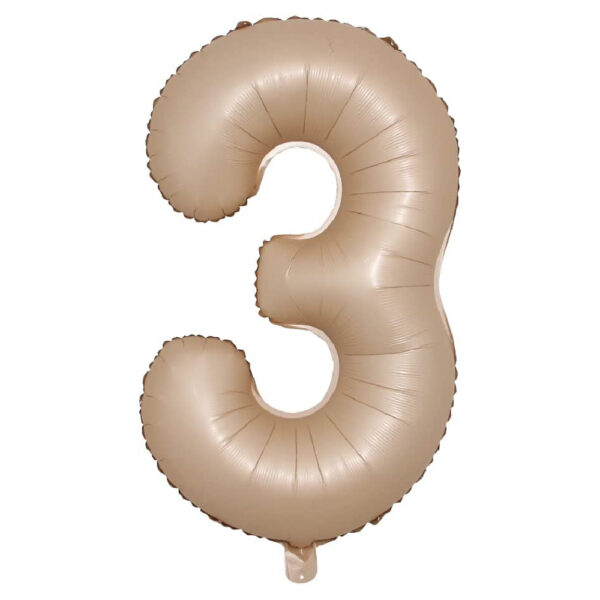 40inch Cream & Caramel Numeric Balloons - Image 4