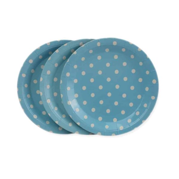 Blue Polka Dots Paper Plates