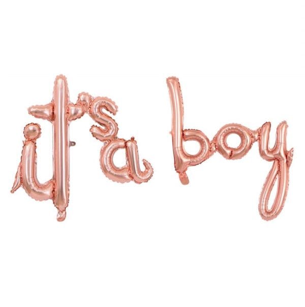 It's a boy script handwritten foil balloons (Rose Gold)