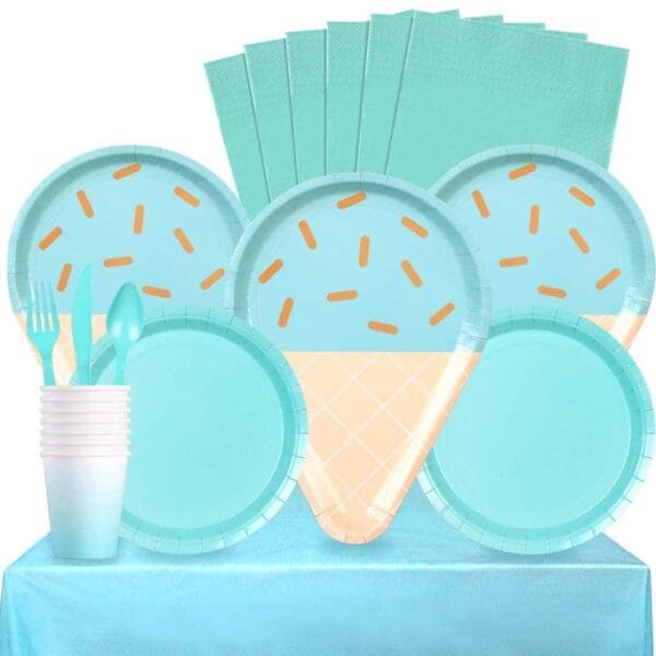 Ice Cream Party Tableware Set Blue
