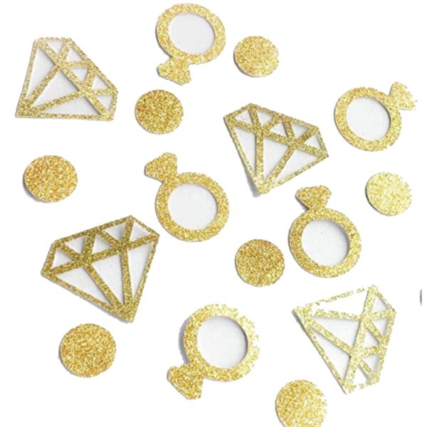 Gold Glittering Engagement Ring Confetti Pack - Image 2