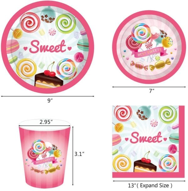 Candyland Themed Party Tableware Set for 8 - Image 3