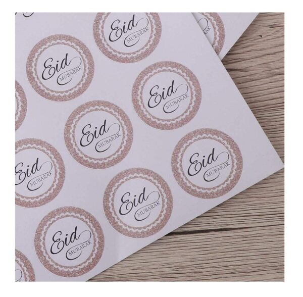 12 dots Eid Mubarak Self-Adhesive Labels - Image 3