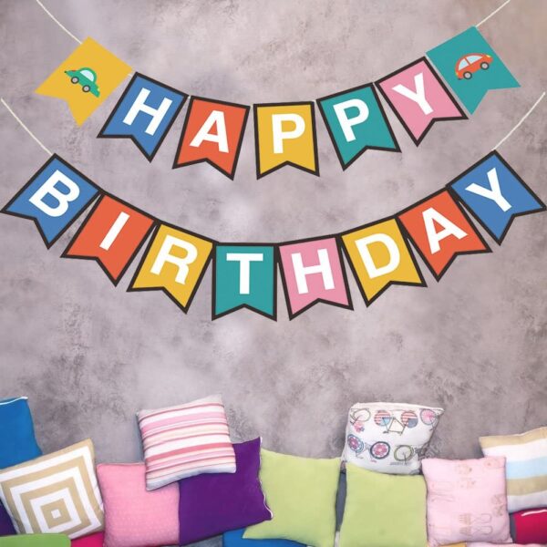 Car Theme Happy Birthday Banner - Image 4