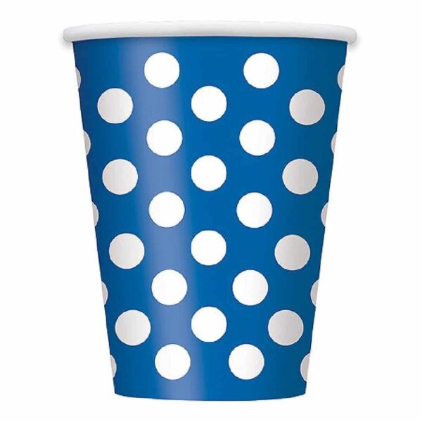 Royal Blue Polka Dots Paper Cups