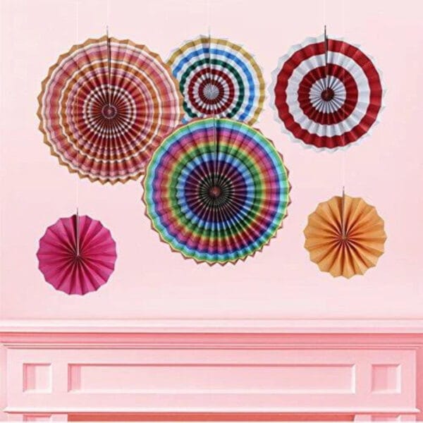Bright Colored Paper Fans Set - Image 8