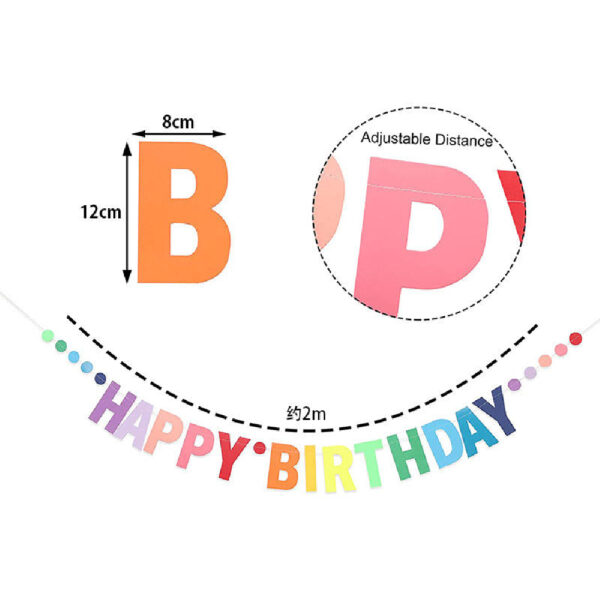 Colorful Happy Birthday Banner with Circles - Image 2