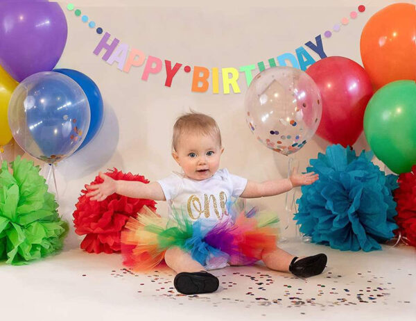 Colorful Happy Birthday Banner with Circles - Image 3