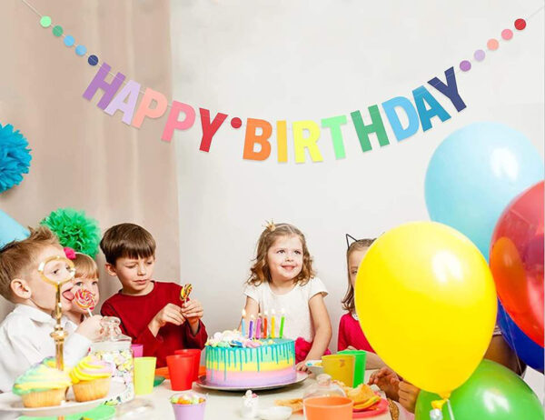 Colorful Happy Birthday Banner with Circles - Image 4