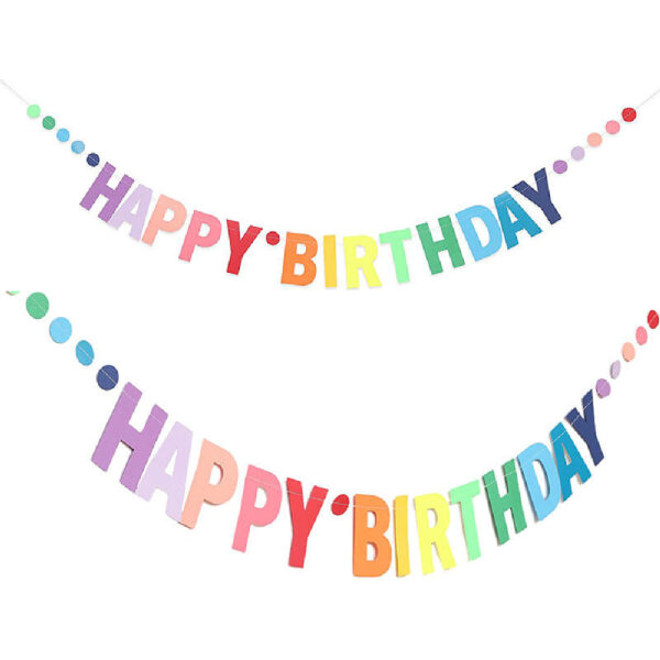 Colorful Happy Birthday Banner with Circles