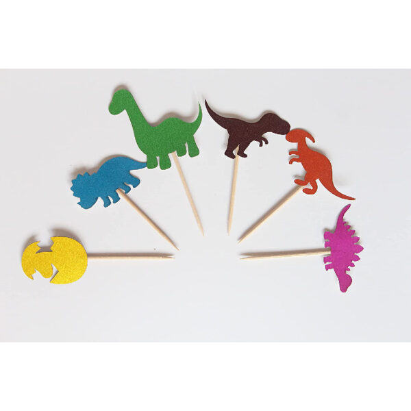 Dinosaur Glitter Cupcake Toppers - Image 2