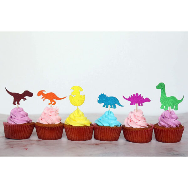 Dinosaur Glitter Cupcake Toppers