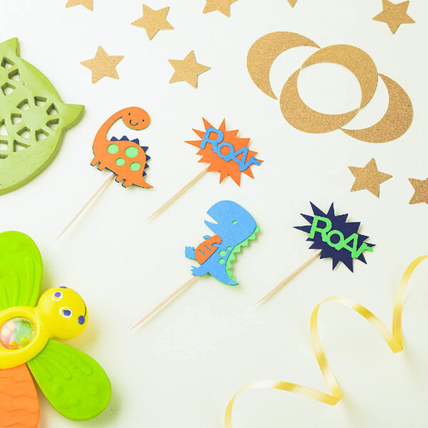 Dinosaur Layered Cupcake Toppers - Image 3