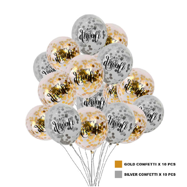 Happy Diwali Confetti Balloon Pack Combo - Image 2