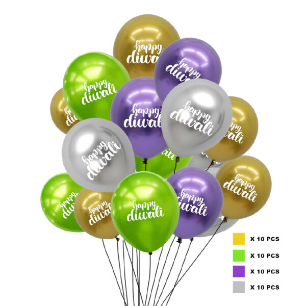 Chrome Happy Diwali Printed Balloon Pack Combo - Image 2