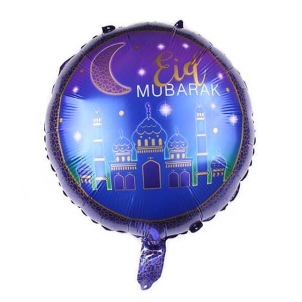 Eid Mubarak Blue Foil Balloon