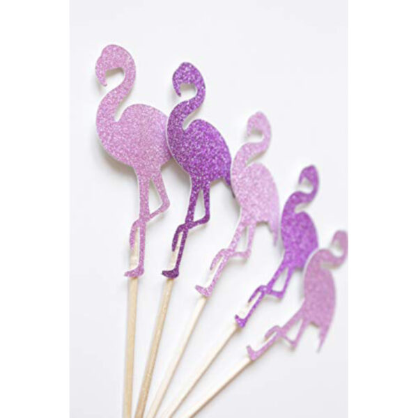 Flamingo Cupcake Toppers - Image 3