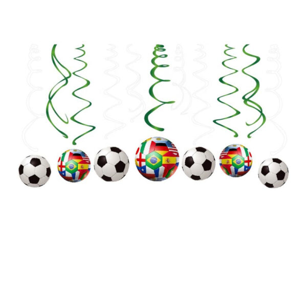 Football with Flags Hanging Swirls - Image 2