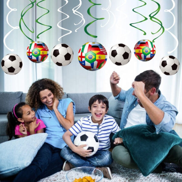 Football with Flags Hanging Swirls - Image 4