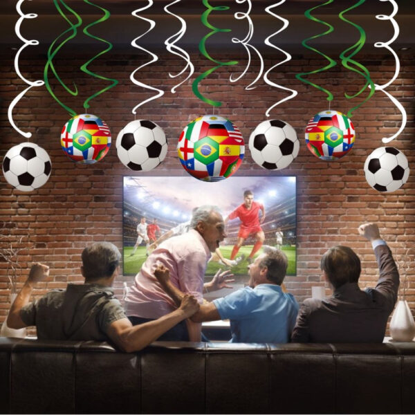 Football with Flags Hanging Swirls - Image 5