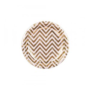 Gold Chevron Round Plates - Small