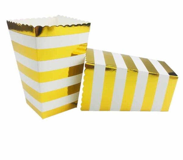 Gold Horizontal Striped Popcorn boxes