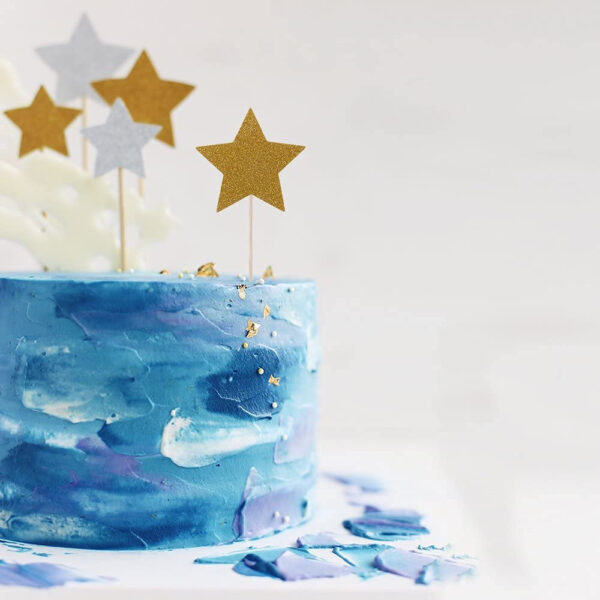 Gold Stars Cupcake Toppers - Image 4