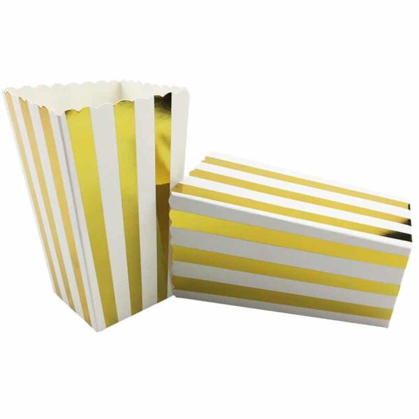 Gold Vertical Striped Popcorn boxes