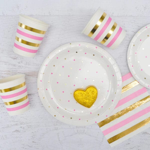 Gold and Pink Stripes Cups - Image 2