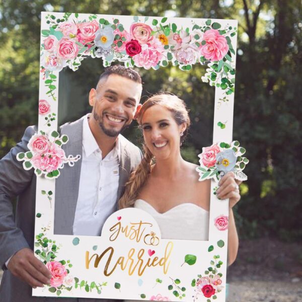 Just Married Wedding Photo Booth Frame - Image 3