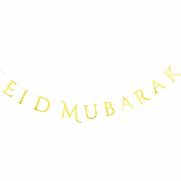 Eid Mubarak Gold Hanging Banner
