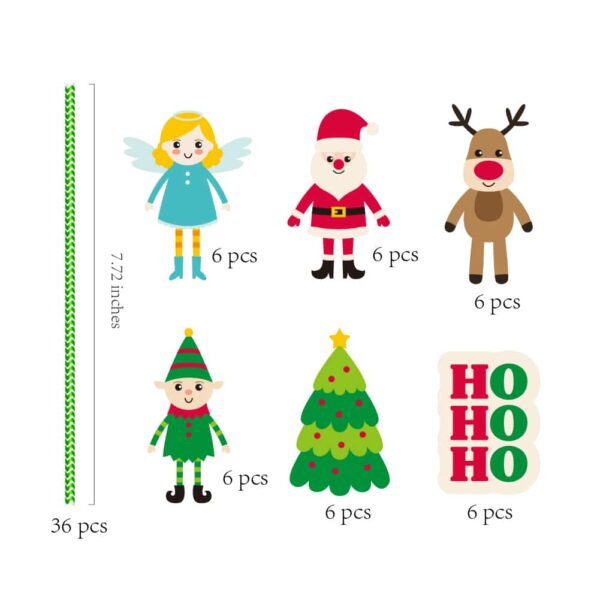 Christmas themed Santa Party Straws Pack of 36 - Image 4
