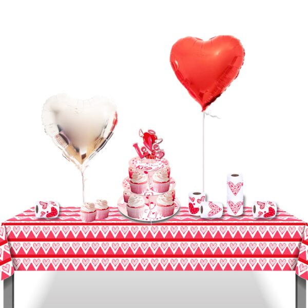 Heart Design Plastic Table Cover - Image 2