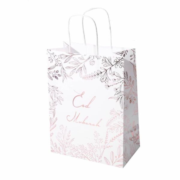 Rose Gold Floral Eid Mubarak Gift Bag
