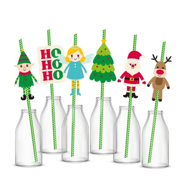 Christmas themed Santa Party Straws Pack of 36 - Image 2