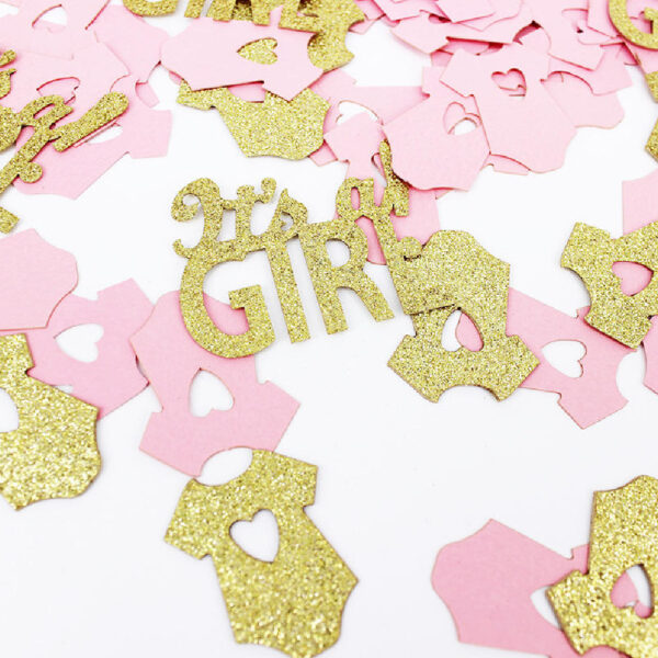 Glittering Gold It's a Girl confetti pack