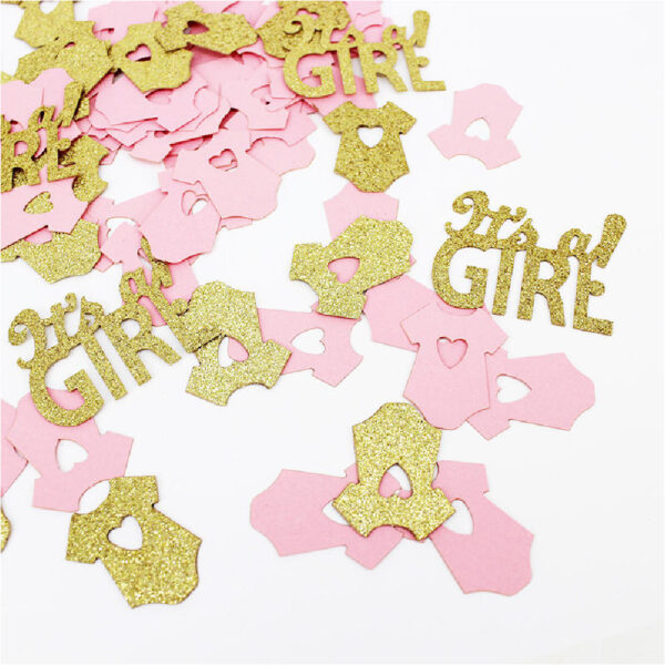 Glittering Gold It's a Girl confetti pack - Image 2