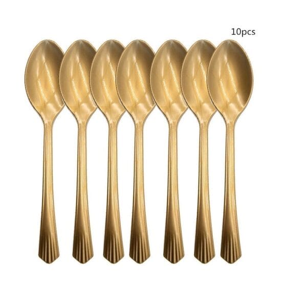 Gold and White Happy Birthday Party Tableware Set - Image 3
