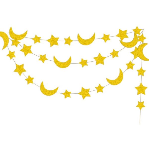 Star and Crescent Moon Hanging Garland