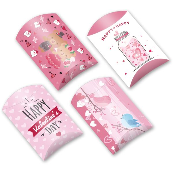 Happy Valentine's day Pillow Shape Treat Boxes