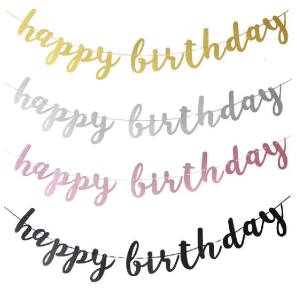 Glittering Happy Birthday Banner - Image 2