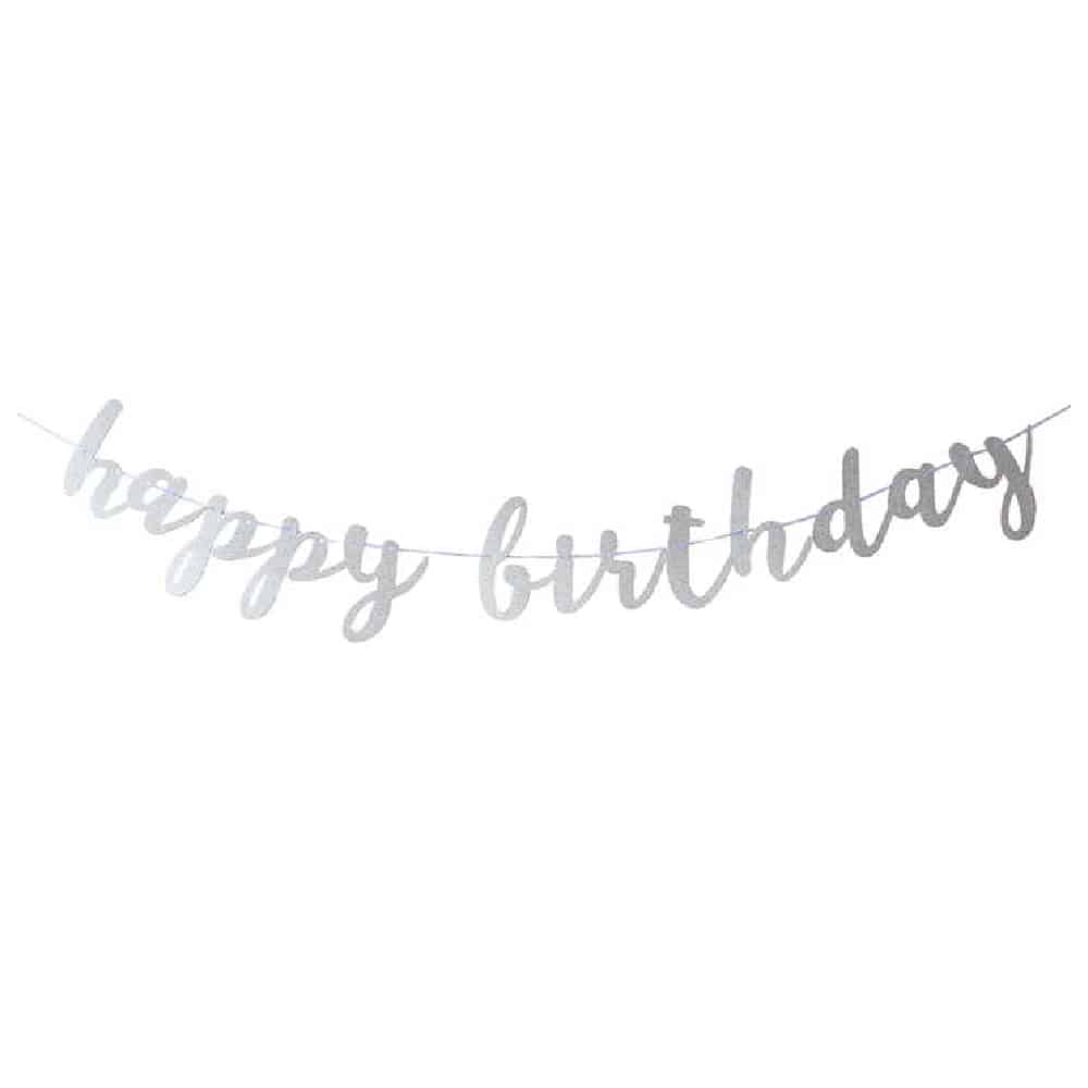 Glittering Happy Birthday Banner