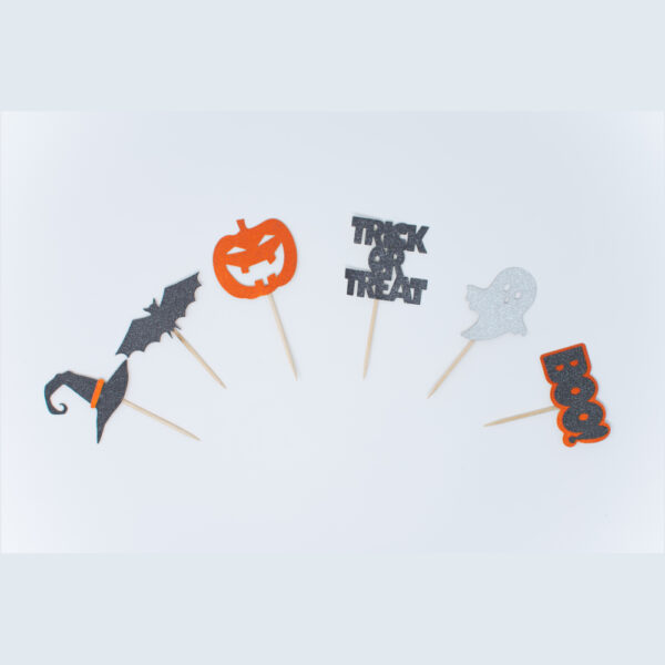 Glittery Halloween Cupcake Toppers - Image 4