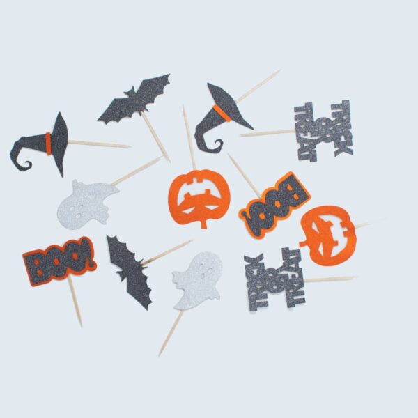 Glittery Halloween Cupcake Toppers - Image 3