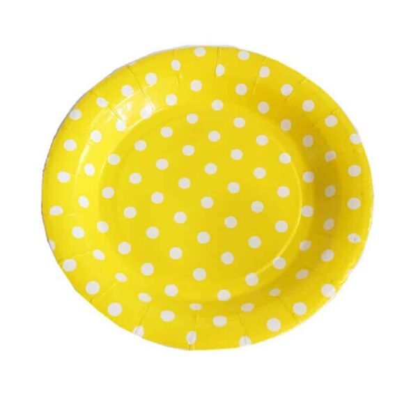 Yellow Polka Dots Paper Plates